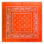 Paisley Neon Orange Bandana – Classic Pattern, Versatile Fashion Accessory for Men & Women - 8107