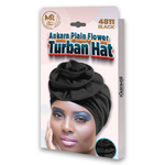 Ankara Plain Flower Turban Hat - Stylish Head Wrap for Women, Floral Print & Comfortable - 4811