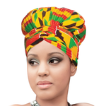 African Ankara Cotton Hair Bonnet with Satin Lined and Long Ties - 4105