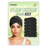 Black Plain Turban - Simple & Elegant Head Wrap for Women, Comfortable & Versatile - 2338