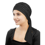 Plain Silky Scarf Black - 9309/8000