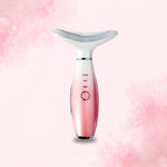 3-in-1 LED Light Skin Tightening Beauty Device for Face & Neck – Anti-Aging Face Massager with Heat & Vibration | Red/Blue/Green LED Light Therapy | Wrinkles, Sagging & Lift | Rechargeable Skincare portable Device with Box, Manual & Charging Cable - 4040