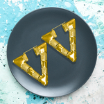Bamboo Funky Gold Earrings – Trendy and Stylish Statement Jewelry by Kashmir Accessories Ltd - 2721