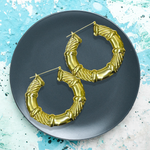 Bamboo Funky Gold Earrings – Trendy and Stylish Statement Jewelry by Kashmir Accessories Ltd - 2727