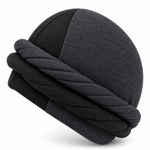 Silky Satin Lined Two-Tone Turban Dome Wave Cap for Men & Women – Pre-Tied Headwrap | Smooth Satin Inner Lining for Hair Protection, Waves, Braids & Daily Wear