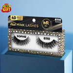 MR 4D Mink Lashes, 18mm Modish, Fluffy, Full, Thick, Dramatic, Eyelashes, Makeup, Cosmetic, Free Gift Included - 6110 Sophie