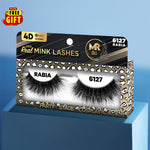 MR 4D Mink Lashes, 18mm Modish, Fluffy, Full, Thick, Dramatic, Eyelashes, Makeup, Cosmetic, Free Gift Included - 6127 RABIA
