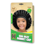 MR Great Quality Kids Silky Bonnet Cap Black - 7303