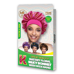 MR Great Quality Glittery Floral Silky Bonnet with Wide Band Mix - 7326