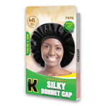MR Great Quality Silky Bonnet Cap Medium to Large Black - 7375