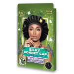 MR Rosemary Oil Infused Women Silky Bonnet Cap Medium to Large Black - 7504
