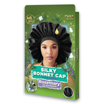 MR Rosemary Oil Infused Women Silky Bonnet Cap Extra Large Black - 7507