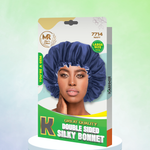 Great Quality Double Sided Silky Bonnet - Navy - 7714