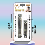 Set of 2 Nail Cutters for Fingernails & Toenails, Durable Stainless Steel Clippers for Smooth Cuts - 4030