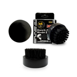 Round Small Beard & Hair Brush for Men – Black Boar Bristle Grooming Brush | Compact Styling & Detangling Brush for Beard, Mustache & Hair | Smooth Finish, Easy Grip, Travel Friendly - 9260