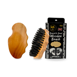 Ergonomic Wooden Beard Brush for Men – Natural Pear Wood Grooming Brush with Soft Bristles for Beard Care, Hair Styling & Daily Use - 9264