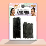 Hair Pins With Tips - Wavy 75 Pack 4.5cm, 6.5cm, Strong Hold Hairpins - 1518
