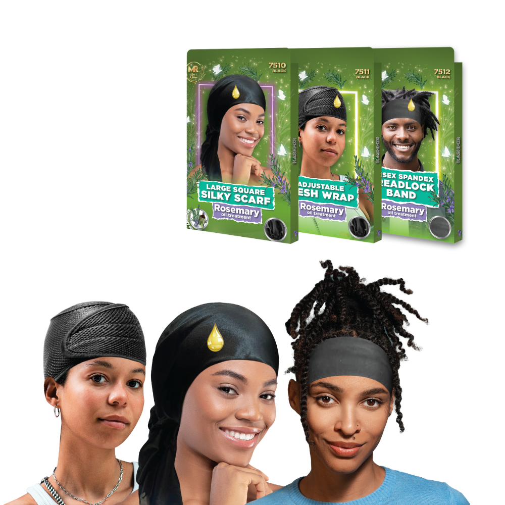 Rosemary Oil Infused Head Wrap – Silky Hair Scarf & Dreadlock Band for Men & Women | Soft Satin Hair Wrap for Locs, Braids, Sleeping & Daily Hair Protection
