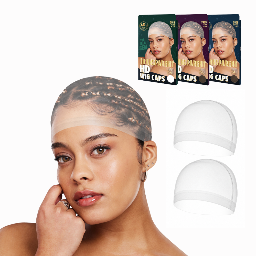 2PCS Transparent HD Wig Caps for Lace Front Wigs – Invisible Bald Cap to Hold Wigs Securely in Place | Available in Crystal Clear, Super Clear & Prime Clear