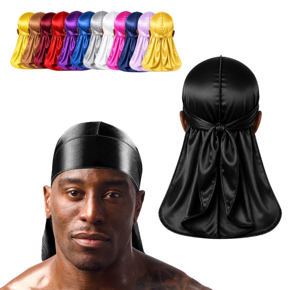 Silky Satin Durag for Men & Women – Premium Soft Du Rag for Waves, Braids & Locs | Wide Long Tail, Wrinkle-Free Hair Wrap for Sleeping & Daily Wear