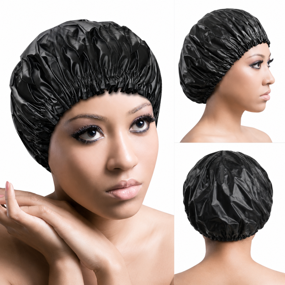 Reusable Shower Caps – Waterproof Elastic Hair Bath Caps for Women, Kids & Girls | XL, Large, Small & Jumbo Sizes for Shower, Spa, Salon, Travel & Home Use