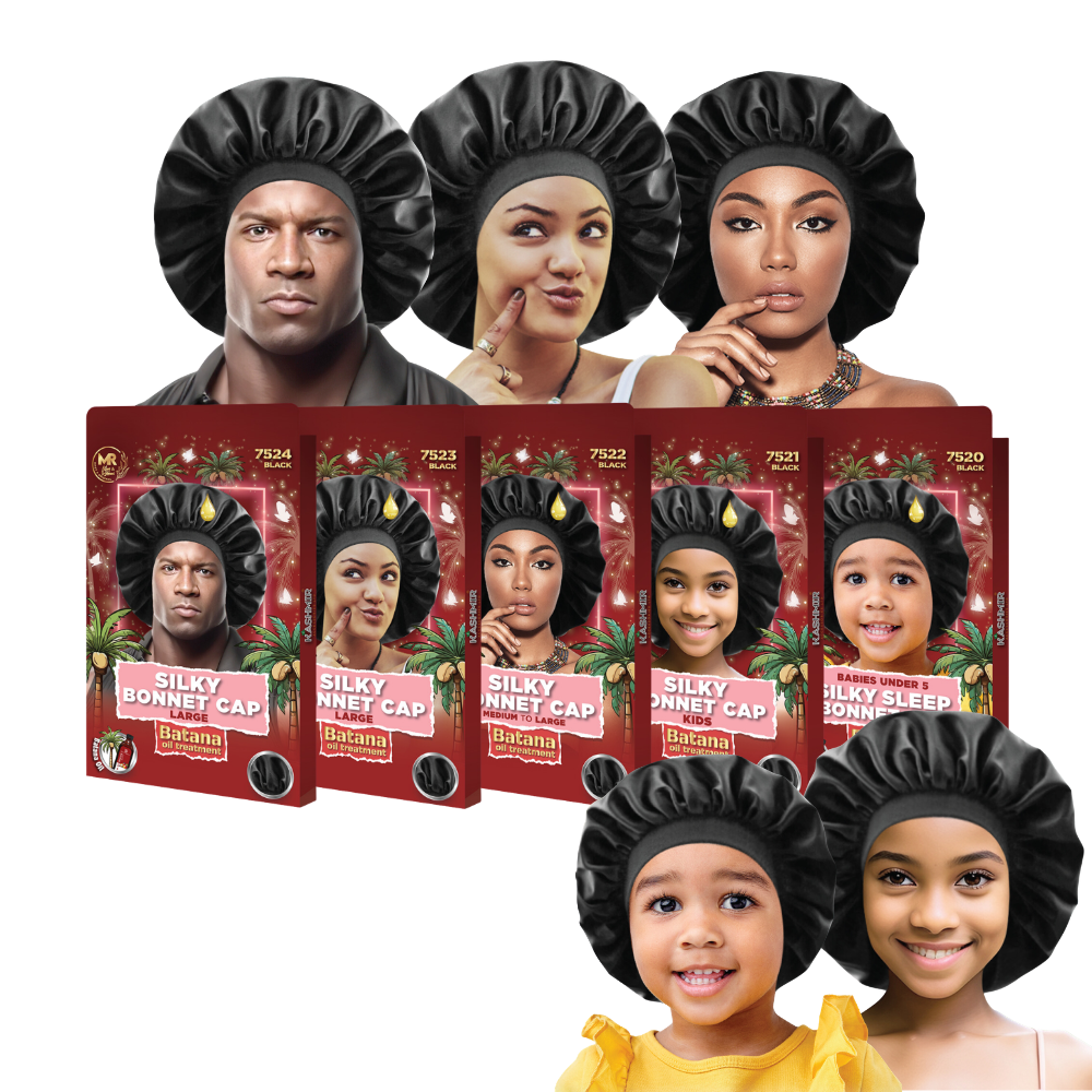 Batana Oil Infused Satin Bonnet – Silk Hair Wrap for Sleeping | Soft & Comfortable Hair Treatment Cap for Moisture Retention & Hair Protection