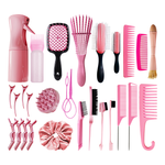 28Pcs Hair Comb & Detangling Brush Set for Women – Professional Curly Hair Styling Kit with Spray Bottle, Sectioning Clips, Edge Brush & More | Salon Tools for All Hairs - 36**