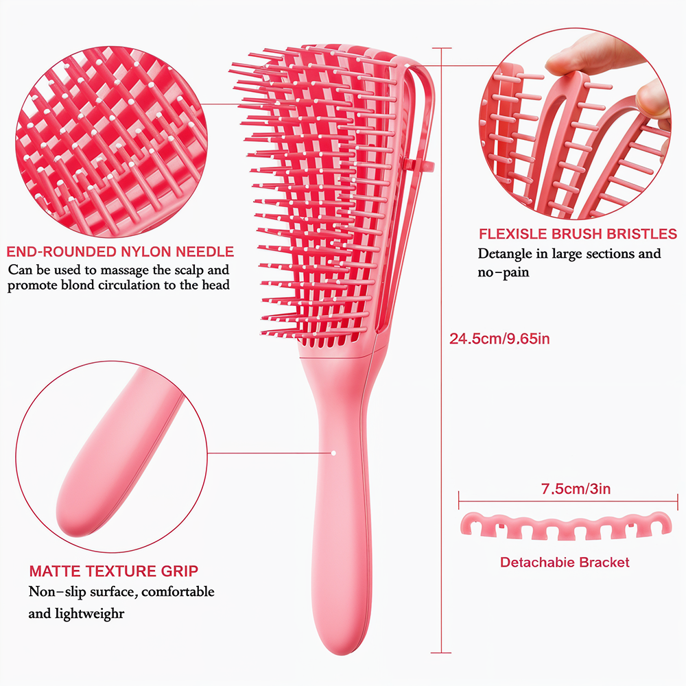 28Pcs Hair Comb & Detangling Brush Set for Women – Professional Curly Hair Styling Kit with Spray Bottle, Sectioning Clips, Edge Brush & More | Salon Tools for All Hairs - 36**