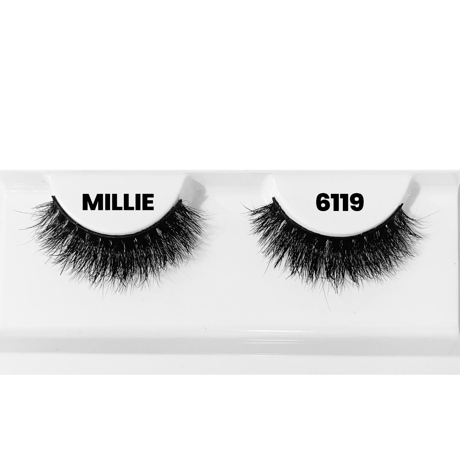 MR 4D Mink Lashes, 18mm Modish, Fluffy, Full, Thick, Dramatic, Eyelashes, Makeup, Cosmetic, Free Gift Included- 6119 Millie