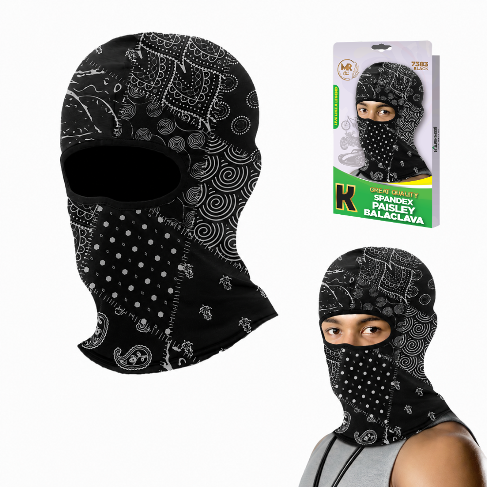 Spandex Paisley Balaclava – Stretch Breathable Face Mask for Men & Women | Lightweight Neck Warmer for Motorcycle, Cycling, Skiing & Outdoor Sports
