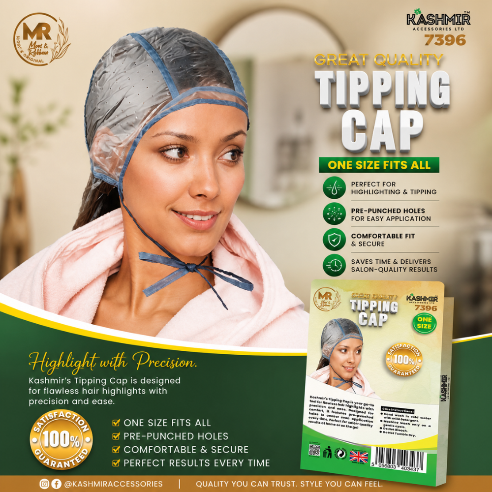 Professional Hair Highlighting Cap – Tipping Cap for Hair Colouring & Frosting | Bleaching, Streaking & Dye Cap for Salon & Home Use (Reusable & Easy to Use) - 7396
