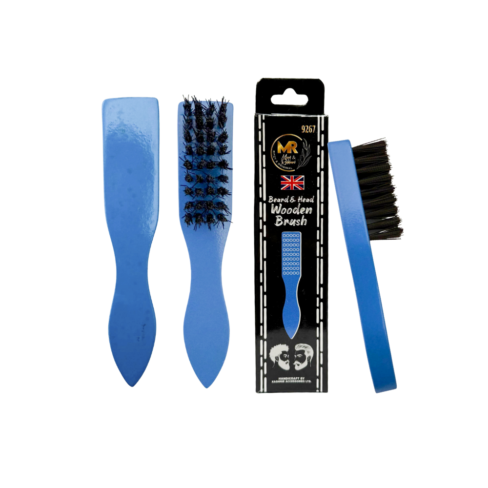 Wooden Beard Brush for Men – Pear Wood Grooming Brush with Synthetic Boar Bristles for Beard Care, Hair Styling & Daily Use - 9267